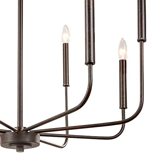 LALUZ Chandelier with Dark Brown Speckled Finish 26 Dia Dimmable