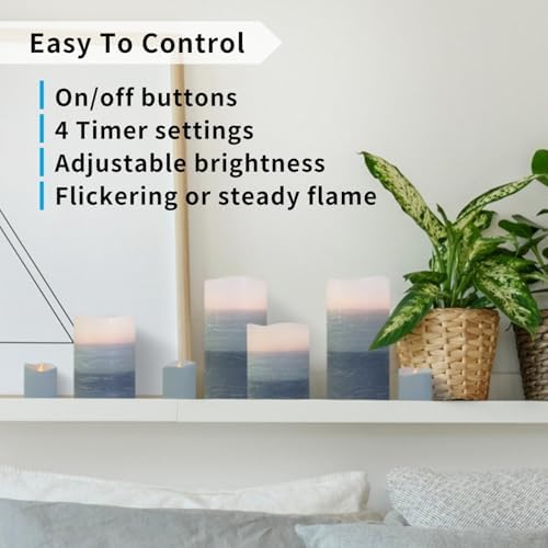 FURORA LIGHTING Blue Ombre Flameless Candles with Remote Timer