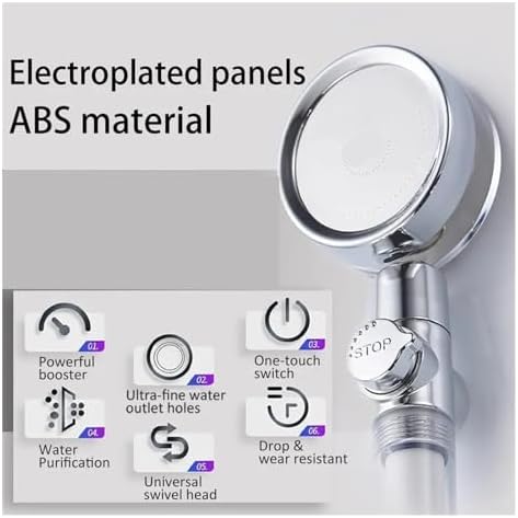 NATTCO Propeller Shower Head With Stop Button And Cotton Filter