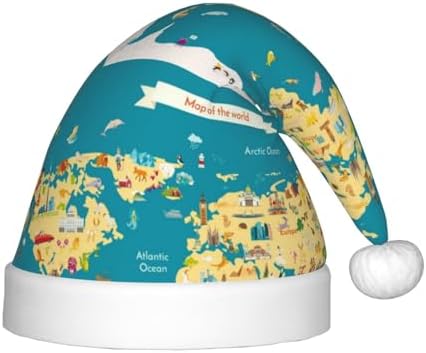 World Map Santa Hat for Kids Baby Christmas Costume Headwear