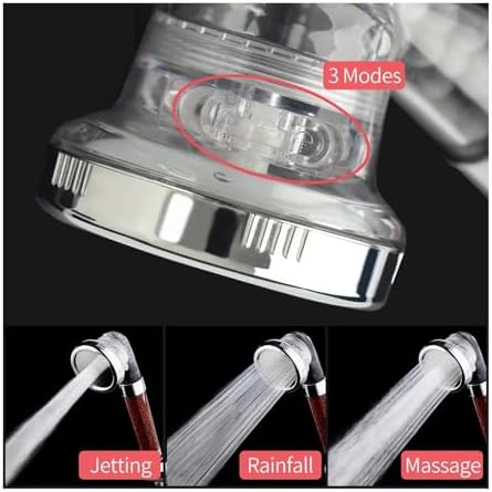 NATTCO Powerful Flow Shower Head with 3 Modes and Pressure Boost