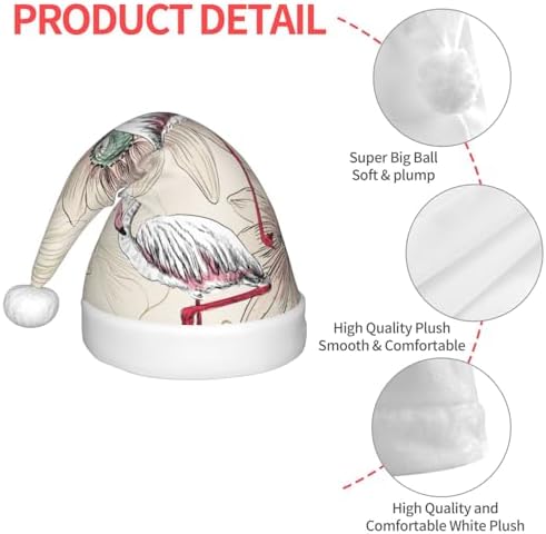 Flamingo Floral Santa Hat for Kids Baby Christmas Headwear