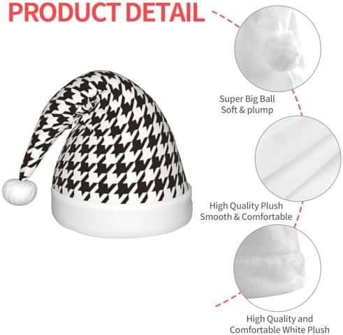 Classic Houndstooth Santa Hat for Kids