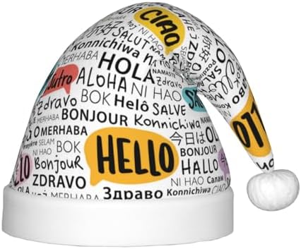 Hello Santa Hat for Kids Baby Christmas Hat
