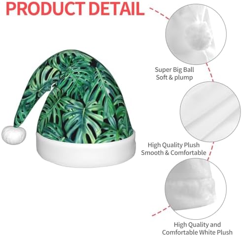Monstera Leaf Santa Hat Kids Christmas Party Hat