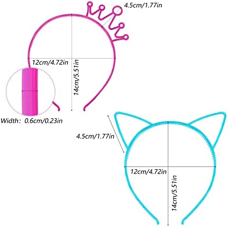 Glow in The Dark Cat Ear Crown Headbands for Birthday Halloween Parties