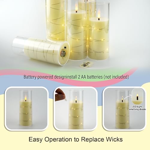 Flameless LED Candles with Timer 5 Pack Ivory