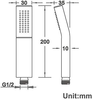 UWEREBFM Handheld Shower Head High Pressure Rain Spray Brass Universal Hand Held Showerhead Brushed