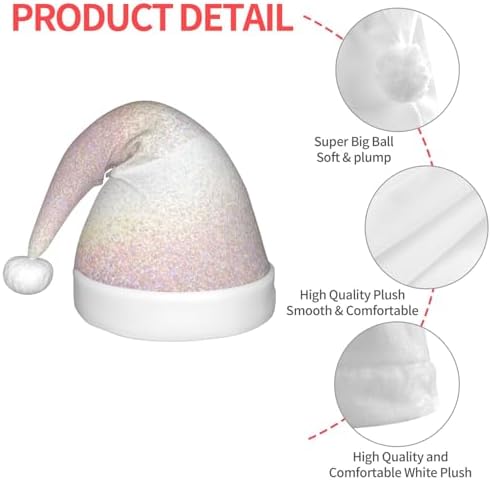 Glitter Light Pearl Santa Hat for Kids Christmas Party