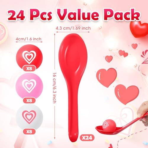 24 Piece Spoon Relay Race Game Set for Adults
