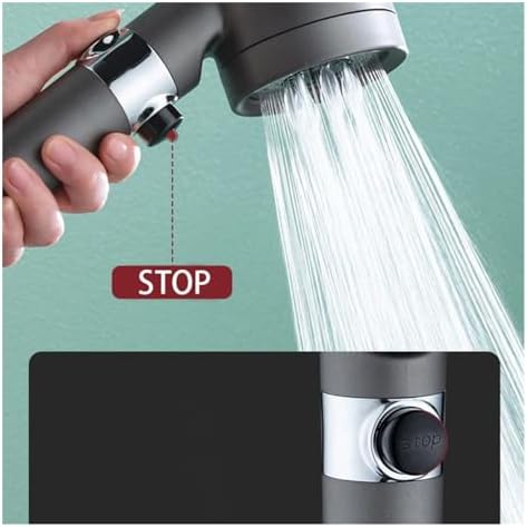 NATTCO Luxury Shower Head 3 Modes With Filter Black