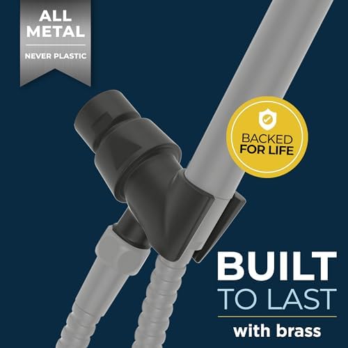 HammerHead Showers All Metal Handheld Shower Head Holder - Matte Black