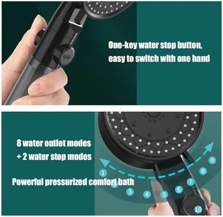 NATTCO Filtered Shower Head with 10 Spray Modes Handheld