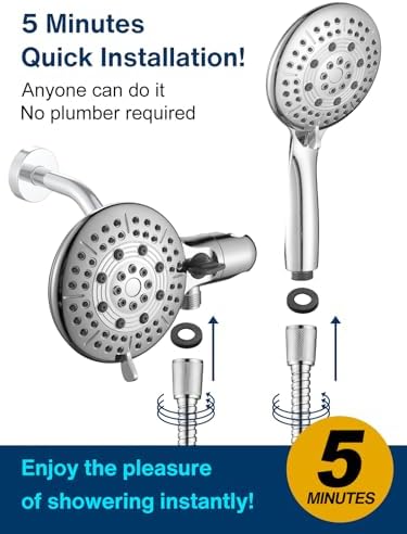 Cobbe 48-Setting High Pressure 3-Way Shower Head Combo
