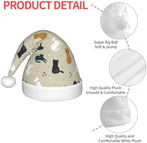 Cute Cartoon Cat Santa Hat for Kids Christmas Party