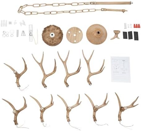 Brown Antler Chandelier LED Pendant Light for Living Room and Dining Area