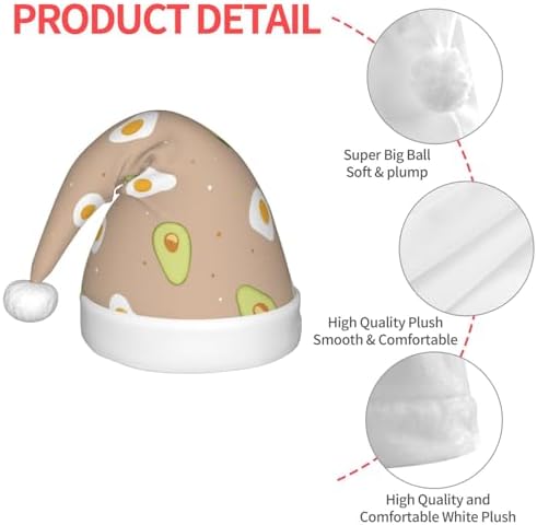 Egg and Avocado Santa Hat for Kids Baby Christmas Headwear