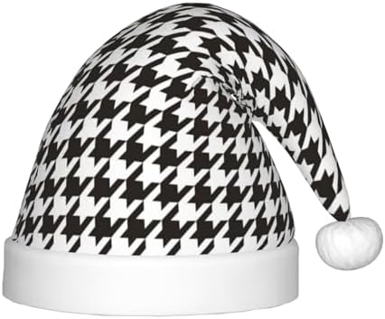 Classic Houndstooth Santa Hat for Kids