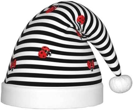 Salelf Ladybugs Santa Hat for Kids Christmas Plush Headwear