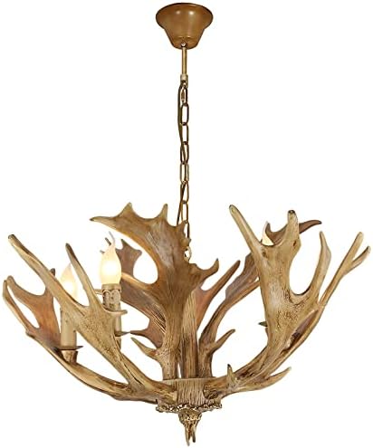 Rustic Antlers Chandelier Vintage Deer Horn Pendant Light