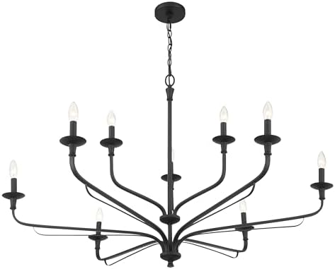 Minka Lavery 3829-899 Velena 9 Light Taper Candle Chandelier Dark Matte Black