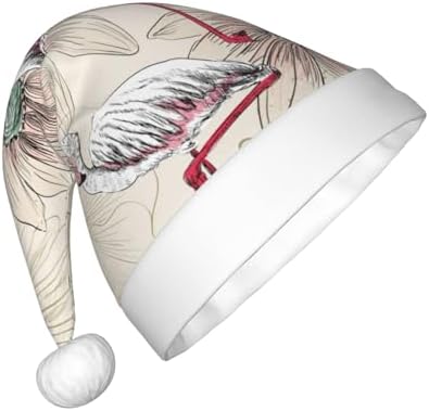 Flamingo Floral Santa Hat for Kids Baby Christmas Headwear