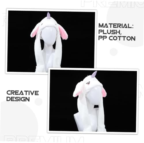 Plush Hat with Moving Ears for Kids and Adults