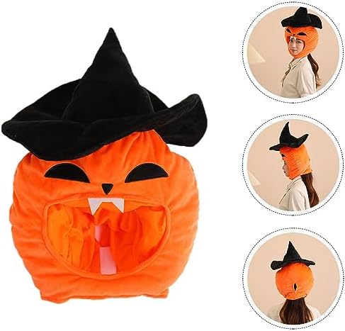 LOGOFUN Halloween Pumpkin Witch Plush Hat