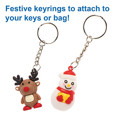 Baker Ross FC236 Christmas Character Keyrings Pack of 6