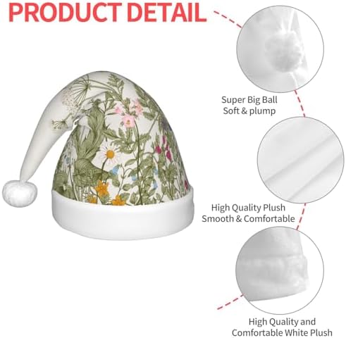 Kids Christmas Santa Hat with Wildflowers and Herbs