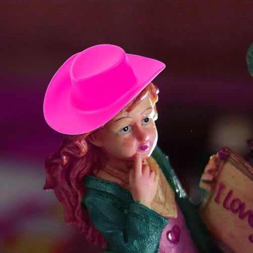 LOGOFUN 50pcs Plastic Mini Cowboy Hats for Crafts