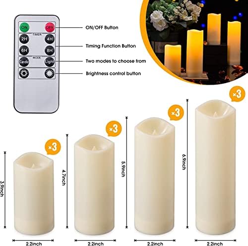 12 Pack Flameless Candles with 2 Remotes - Waterproof LED Candles for Weddings and Parties