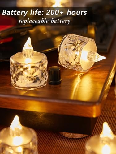 24 Piece Flashing Battery LED Votive Candles for Decorations