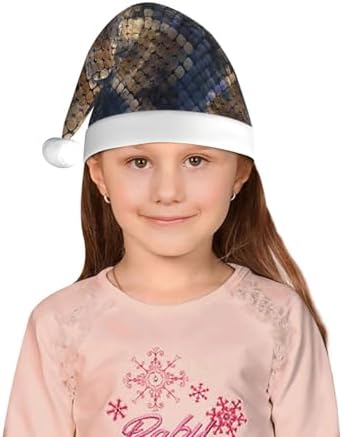 Watercolor Snake Skin Santa Hat for Kids Baby Christmas Holiday Headwear