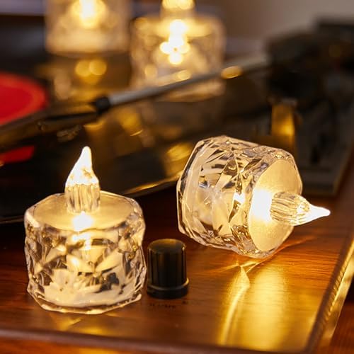 24 Piece Flashing Battery LED Votive Candles for Decorations