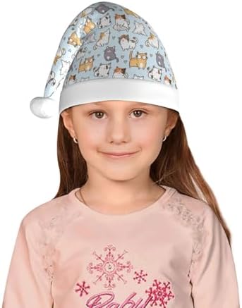Cute Cat Santa Hat for Kids Christmas Party Accessory