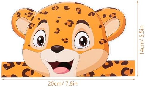 LUOZZY 12pcs Jungle Animal Paper Hats for Birthday Parties