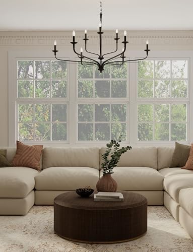 Minka Lavery 3829-899 Velena 9 Light Taper Candle Chandelier Dark Matte Black