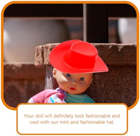 LOGOFUN 50pcs Plastic Mini Cowboy Hats for Crafts