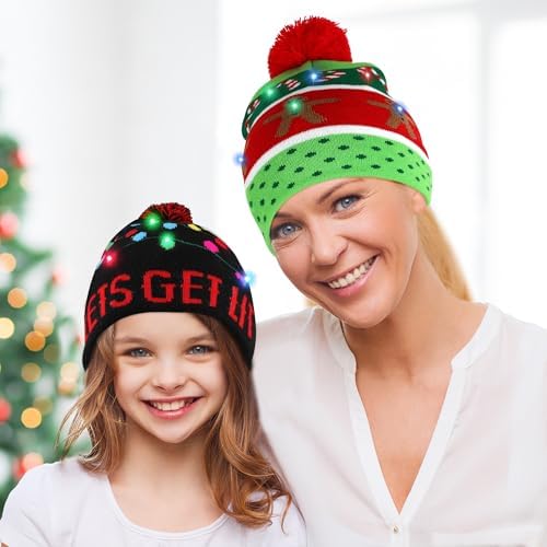 Blowata Christmas Knitted Beanie with LED Lights