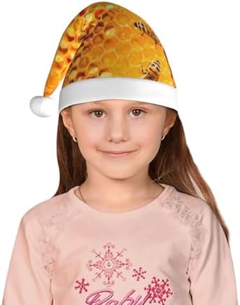 Kids Christmas Santa Hat with Honeycomb Design