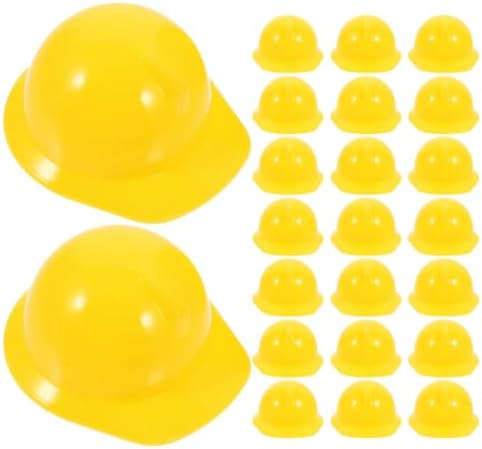 LUOZZY 40Pcs Miniature Construction Hats Yellow