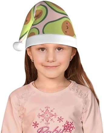 Cute Avocado Santa Hat for Kids Christmas Party