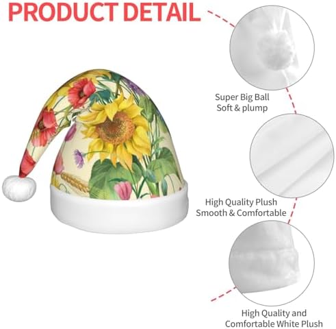 Premium Sunflower Santa Hat for Kids Christmas Party
