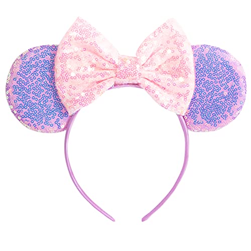 Chuangqi Sparkly Bow Headband with Glitter Ears
