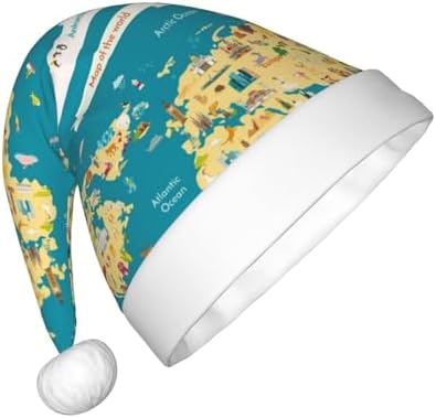 World Map Santa Hat for Kids Baby Christmas Costume Headwear