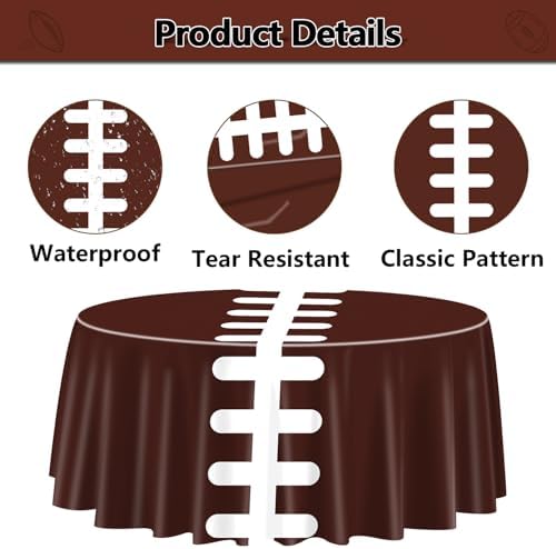 Football Print Tablecovers 84x84 Inch Set of 9 Dark Brown