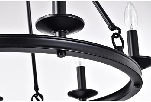 Warehouse of Tiffany 25 Inch 6 Light Matte Black Chandelier