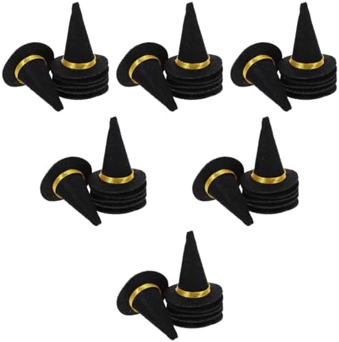 LOGOFUN 36 Pcs Halloween Mini Witch Hats Felt