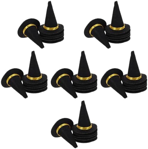LOGOFUN 36 Pcs Halloween Mini Witch Hats Felt